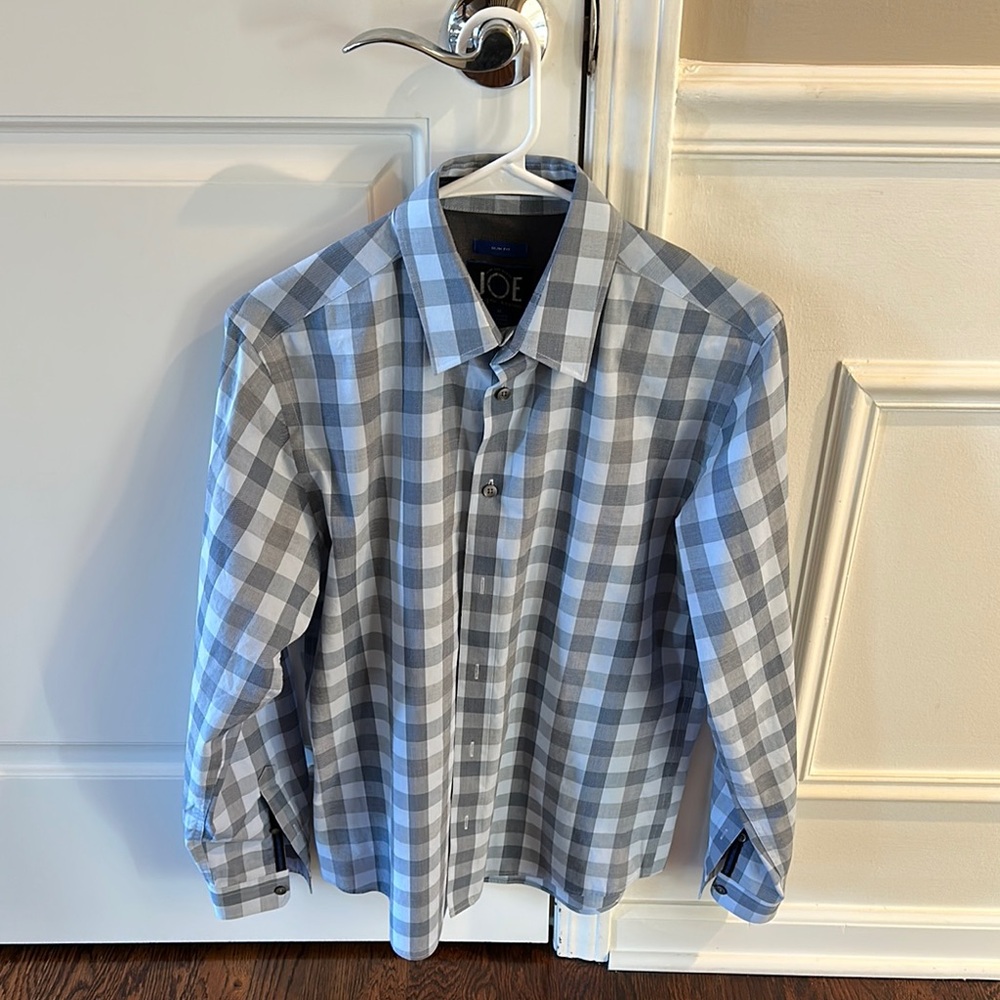 Joe Fresh Gray Checkered Men's Shirt Medium slim fit